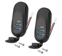 Linkstyle 2PCS Car Charger Socket, Dual 18W QC3.0 USB-A & 20W PD3.0 USB-C Ports Charger Socket Panel for 12V/24V Car Truck Boat