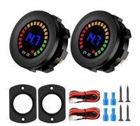 Linkstyle 2PCS DC 12V 24V Battery Monitor, Waterproof LED Digital Voltmeter with Overload Protection Voltage Alarm for Car Motorcycle Truck Boat RV