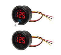 Linkstyle 2PCS DC 12V 24V Volt Meter, Waterproof Voltmeter with Touch Switch & Voltage Alarm, Battery Monitor for Car Boat Motorcycle Truck RV