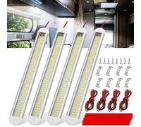 Linkstyle 4PCS 12V Interior LED Light Bar, 120 LEDs 6500K 1600LM Strip Light with ON/OFF Switch, 12V Van Interior Light for RV Car Camper Boat Bus Kitchen