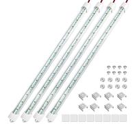 Linkstyle 4PCS 12V LED Interior Light Bar, 48 LEDs Slim Strip Lights with Switch, 6500K 700LM White Lamp for Car Truck RV Boat Cabinet