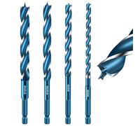 Linkstyle 4PCS Brad Point Drill Bits, 12mm 10mm 8mm 6mm Eccentric Auger Drill Bits for Wood Concrete Glass Brick Cement Tile Marble