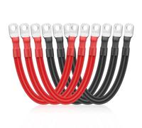 Linkstyle 6PCS 2 AWG Battery Cable, 15CM Auto Battery Cable with 3/8" Lugs Terminals Copper Wires for Car Marine Solar