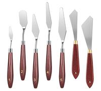 Linkstyle 7PCS Palette Knife Painting Set, Stainless Steel Oil Painting Mixing Scraper with Wooden Handle for Oil Acrylic Art Crafts