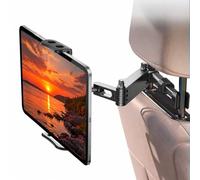 Linkstyle Car Tablet Holder, Stretchable Headrest Tablet Mount, 360° Rotating Backseat Tablets Stand for 4-10.6" Tab, Mobile Phones, Game Consoles