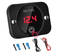 Linkstyle DC 12V 24V Volt Meter, Battery Voltage Gauge with Touch Switch & Safety Protection, Waterproof Voltmeter for Car Motorcycle Boat Truck RV