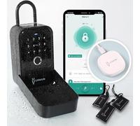 LINKSTYLE MATRIX II Key Lock Box For Outside with Wifi Hub For Remote Access, 5 Unlock Modes, Rechargeable Battery, Waterproof, Wall mounted - For Air BnB Hosts, Business owners, Realtors