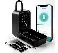 LINKSTYLE Matrix II Key Lock Box for Outside with WiFi Hub for Remote Access, 5 Unlock Modes, Rechargeable Battery, Waterproof, Wall Mounted - for Air BnB Hosts, Business Owners, Realtors