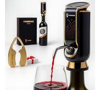 LINKSTYLE TRIOVINO, Luxurious 3-in-1 Electric Wine Aerator, Dispenser, and Vacuum Saver - For Improving Taste, Aroma and Preservation, Wine Gift for Women and Men (Gold)