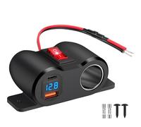 Linkstyle USB Outlet Cigarette Lighter Socket Splitter, QC3.0 USB A & PD USB C Port Car Charger Splitter for 12V/24V Car RV Boat