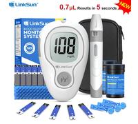 LinkSun G-425-3 Blood Glucose Meter Glucometer Full Set Medical Diabetes Blood Sugar Monitor Complete Kit Glucose Test Strips G-425-3 100suit