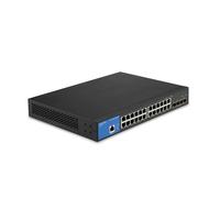 Linksys LGS328C 24 Port Gigabit Managed Network Switch with 4 x 10G Uplink SFP+ Slots - Advanced Security, QOS, Static Routing, VLAN, IGMP Features - Metal Housing, Desktop / Wall Mount