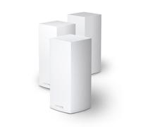 Linksys Velop MX12600 Tri-Band Mesh WiFi 6 System (AX4200) WiFi Router with up to 830 m² Wireless Coverage, 3.5 Times Faster for More Than 120 Devices - Pack of 3, White