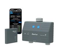 LinkTap D1 Wireless Water Timer & Gateway - 2 Zone Smart Hose Tap Timer, Built-in Flow Meters, Real-Time Fault Detection & Notification, Weather Adaptive, Better Range Than WiFi, IP66, 2-Year Warranty
