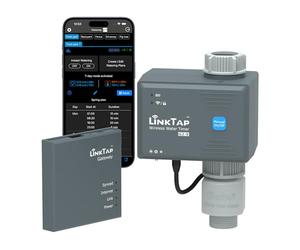 LinkTap G2S Wireless Water Timer & Gateway, Smart Hose Timer for Garden, Weather Adaptive, Wider Range Than WiFi, Real-Time Fault Detection & Notification, IP66, 2-Year Battery Life, 2-Year Warranty