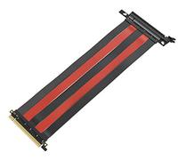 LINKUP - [30cm PCIE 3.0 16x Shielded Extreme High-Speed PCI Express Riser Port Extension Cable 2020 Rev | Straight Socket - TT Compatible Black & Red
