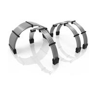 LINKUP - 50cm PSU PC Power Extension Cable Metallic Sleeved Silicone Coated Soft & Flexible to Route Custom Mod GPU & CPU w/Comb Kit | 1x 24P (20+4) | 1x 8P (4+4) CPU | 2x 8P (6+2) GPU | 500mm -Silver