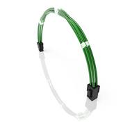 LINKUP - 50cm PSU PC Power Extension Cable Metallic Sleeved Silicone Coated Soft & Flexible to Route Custom Mod CPU w/Comb | 1x 4P CPU EPS | 500mm - Green