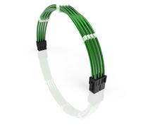 LINKUP - 50cm PSU PC Power Extension Cable Metallic Sleeved Silicone Coated Soft & Flexible to Route Custom Mod CPU w/Comb | 1x 8P (4+4) CPU EPS | 500mm - Green