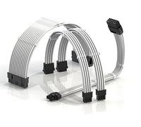 LINKUP - AVA 12VHPWR PCIE 5.0 Power Extension Cables | 600W 16AWG | UL-Rated, Sleeved Jacket, Molded Plugs | 4 Pcs Kit for RTX5000 RTX4000 GPUs | Boost Gaming Performance | 30cm White