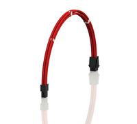 LINKUP - AVA 30cm EPS 4 Pin CPU ATX Motherboard PSU Power Supply Braided Sleeved Custom Mod PC Extension Cable w/Combs | Strong & Stiff Design | Single Pack | 300mm - Red