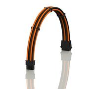 LINKUP - AVA 30cm EPS 8 Pin (4+4) CPU ATX Motherboard PSU Power Supply Braided Sleeved Custom Mod PC Extension Cable w/Combs | Strong & Stiff Design | Single Pack | 300mm - OrangeBlack