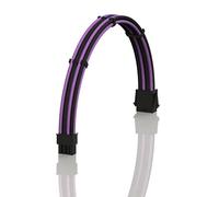 LINKUP - AVA 30cm EPS 8 Pin (4+4) CPU ATX Motherboard PSU Power Supply Braided Sleeved Custom Mod PC Extension Cable w/Combs | Strong & Stiff Design | Single Pack | 300mm - PurpleBlack