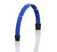 LINKUP - AVA 30cm PCI-E 8 Pin (6+2) GPU PSU Power Supply Braided Sleeved Custom Mod PC Extension Cable w/Combs | Strong & Stiff Design | Single Pack | 300mm - Blue -