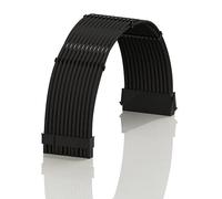 LINKUP - AVA 50cm ATX 24 Pin (20+4) Motherboard PSU Braided Sleeved Power Supply Extension Cable w/Combs | Strong & Stiff Design | Single Pack | 500mm - Black