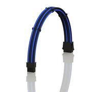 LINKUP - AVA 50cm EPS 8 Pin (4+4) CPU ATX Motherboard PSU Power Supply Braided Sleeved Custom Mod PC Extension Cable w/Combs | Strong & Stiff Design | Single Pack | 500mm - BlueBlack
