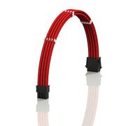 LINKUP - AVA 50cm EPS 8 Pin (4+4) CPU ATX Motherboard PSU Power Supply Braided Sleeved Custom Mod PC Extension Cable w/Combs | Strong & Stiff Design | Single Pack | 500mm - Red