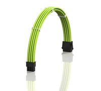 LINKUP - AVA 50cm EPS 8 Pin (4+4) CPU ATX Motherboard PSU Power Supply Braided Sleeved Custom Mod PC Extension Cable w/Combs | Strong & Stiff Design | Single Pack | 500mm - Green