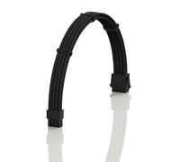 LINKUP - AVA 50cm EPS 8 Pin (4+4) CPU ATX Motherboard PSU Power Supply Braided Sleeved Custom Mod PC Extension Cable w/Combs | Strong & Stiff Design | Single Pack | 500mm - Black
