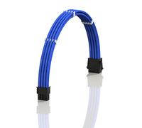 LINKUP - AVA 50cm EPS 8 Pin (4+4) CPU ATX Motherboard PSU Power Supply Braided Sleeved Custom Mod PC Extension Cable w/Combs | Strong & Stiff Design | Single Pack | 500mm - Blue