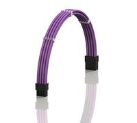 LINKUP - AVA 50cm PCI-E 8 Pin (6+2) GPU PSU Power Supply Braided Sleeved Custom Mod PC Extension Cable w/Combs | Strong & Stiff Design | Single Pack | 500mm - Purple