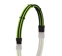 LINKUP - AVA 50cm PCI-E 8 Pin (6+2) GPU PSU Power Supply Braided Sleeved Custom Mod PC Extension Cable w/Combs | Strong & Stiff Design | Single Pack | 500mm - GreenBlack