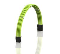 LINKUP - AVA 50cm PCI-E 8 Pin (6+2) GPU PSU Power Supply Braided Sleeved Custom Mod PC Extension Cable w/Combs | Strong & Stiff Design | Single Pack | 500mm - Green