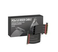 LINKUP - AVA5 Armour PCIE 5.0 Riser Cable | RTX5090 RX9070 GPU Ready | x16 128GB/s Speed | Compatible with PCIe 4.0 & WRX80/WRX90E | Left Angle, Black 40cm (Total Length 44cm)