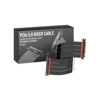 LINKUP - AVA5 Armour PCIE 5.0 Riser Cable | RTX5090 RX9070 GPU Ready | x16 128GB/s Speed | Compatible with PCIe 4.0 & WRX80/WRX90E | Left Angle, Black 50cm (Total Length 54cm)