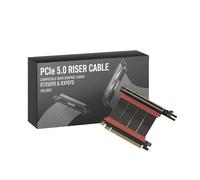 LINKUP - AVA5 Armour PCIE 5.0 Riser Cable | RTX5090 RX9070 GPU Ready | x16 128GB/s Speed | Compatible with PCIe 4.0 & WRX80/WRX90E | Left Angle, Black 5cm (Total Length 9cm)