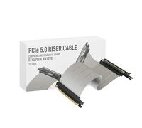 LINKUP - AVA5 Armour PCIE 5.0 Riser Cable | RTX5090 RX9070 GPU Ready | x16 128GB/s Speed | Compatible with PCIe 4.0 & WRX80/WRX90E | Left Angle, White 25cm (Total Length 29cm)