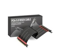 LINKUP - AVA5 Armour PCIE 5.0 Riser Cable | RTX5090 RX9070 GPU Ready | x16 128GB/s Speed | Compatible with PCIe 4.0 & WRX80/WRX90E | Left Angle, Black 15cm (Total Length 19cm)