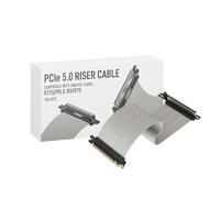 LINKUP - AVA5 Armour PCIE 5.0 Riser Cable | RTX5090 RX9070 GPU Ready | x16 128GB/s Speed | Compatible with PCIe 4.0 & WRX80/WRX90E | Right Angle, White 30cm (Total Length 34cm)