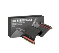 LINKUP - AVA5 Armour PCIE 5.0 Riser Cable | RTX5090 RX9070 GPU Ready | x16 128GB/s Speed | Compatible with PCIe 4.0 & WRX80/WRX90E | Right Angle, Black 25cm (Total Length 29cm)