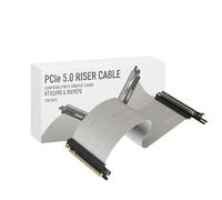 LINKUP - AVA5 Armour PCIE 5.0 Riser Cable | RTX5090 RX9070 GPU Ready | x16 128GB/s Speed | Compatible with PCIe 4.0 & WRX80/WRX90E | Left Angle, White 30cm (Total Length 34cm)