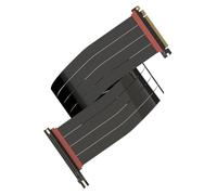 LINKUP - AVA5 PCIE 5.0 Riser Cable [90cm (TL 94cm)] RTX5090 RX9070 GPU Ready | x16 128GB/s Speed | Compatible with PCIe 4.0 & WRX80/WRX90E & O11DEXL-1X Upright GPU Bracket | Right Angle, Black