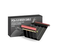 LINKUP - AVA5 PCIE 5.0 Riser Cable | Double Reverse, Black 22cm | (TL 24cm) RTX5090 RX9070 GPU Ready, x16 128GB/s Speed, Compatible with CoolerMaster Ncore100 AIR, Designed for Mini ITX Case