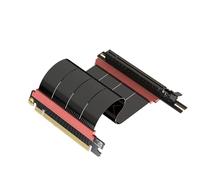 LINKUP - AVA5 PCIE 5.0 Riser Cable | Left Angle, Black 15cm | (Total Length 19cm) RTX5090 RX9070 GPU Ready, x16 128GB/s Speed, Compatible with PCIe 4.0 & WRX80/WRX90E