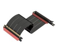LINKUP - AVA5 PCIE 5.0 Riser Cable | RTX5090 RX9070 GPU Ready | x16 128GB/s Speed | Compatible with Fractal Design Era 2 & Terra | Single Reverse Left Angle, Black 24cm (Total Length 28cm)