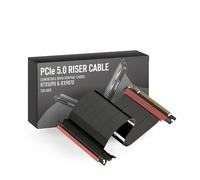 LINKUP - AVA5 PCIE 5.0 Riser Cable | RTX5090 RX9070 GPU Ready | x16 128GB/s Speed | Compatible with PCIe 4.0 | Designed for ITX | Single Reverse Straight, Black 20cm (Total Length 24.5cm)